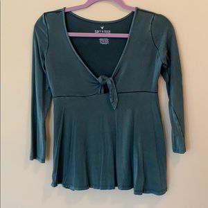 american eagle mid-sleeve top